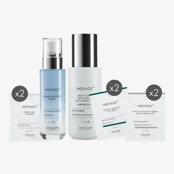 NovAge+ Blemish + Age Defy Trial Routine Light (8 stuks)