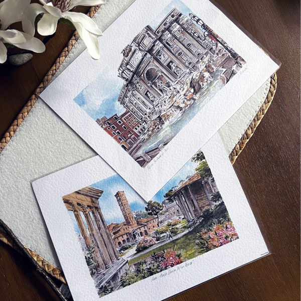 2 Nuccio Art Waterverf Print Litho’s Italy (jaren ’80)