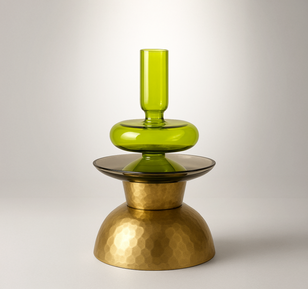 Kandelaar van gerecycled materiaal