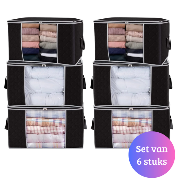 Janse® Dekbed organizer XL Zwart set van 6