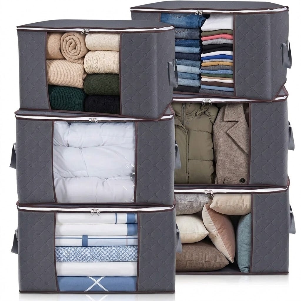 Janse® Dekbed organizer XL grijs set van 6