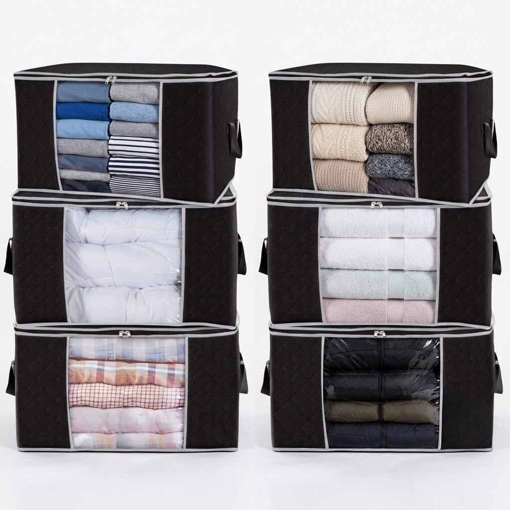 Janse® Dekbed organizer XL zwart set van 6