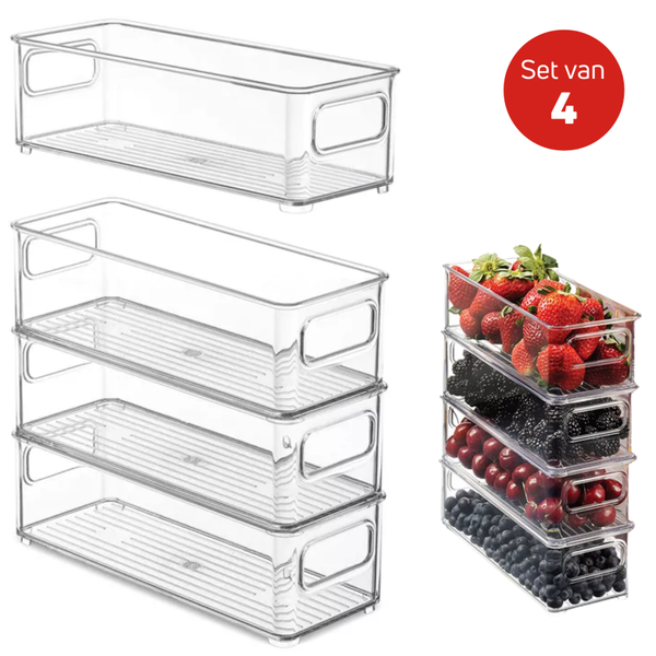 Janse® set van 4 koelkast organizers