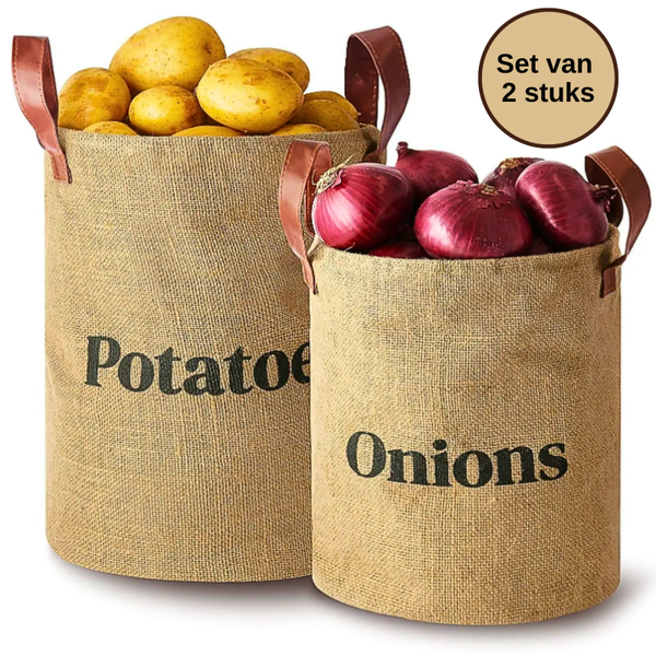 Janse® Jute voorraadzak voor uien en aardappelen set van 2