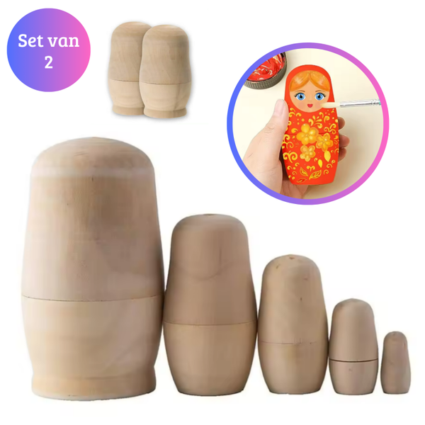 Janse® Houten Matroesjka poppen set van 2