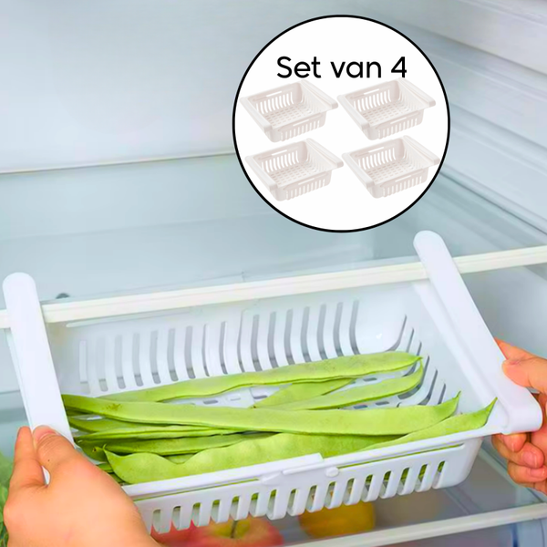 Janse® Verstelbare koelkast organizers set van 4