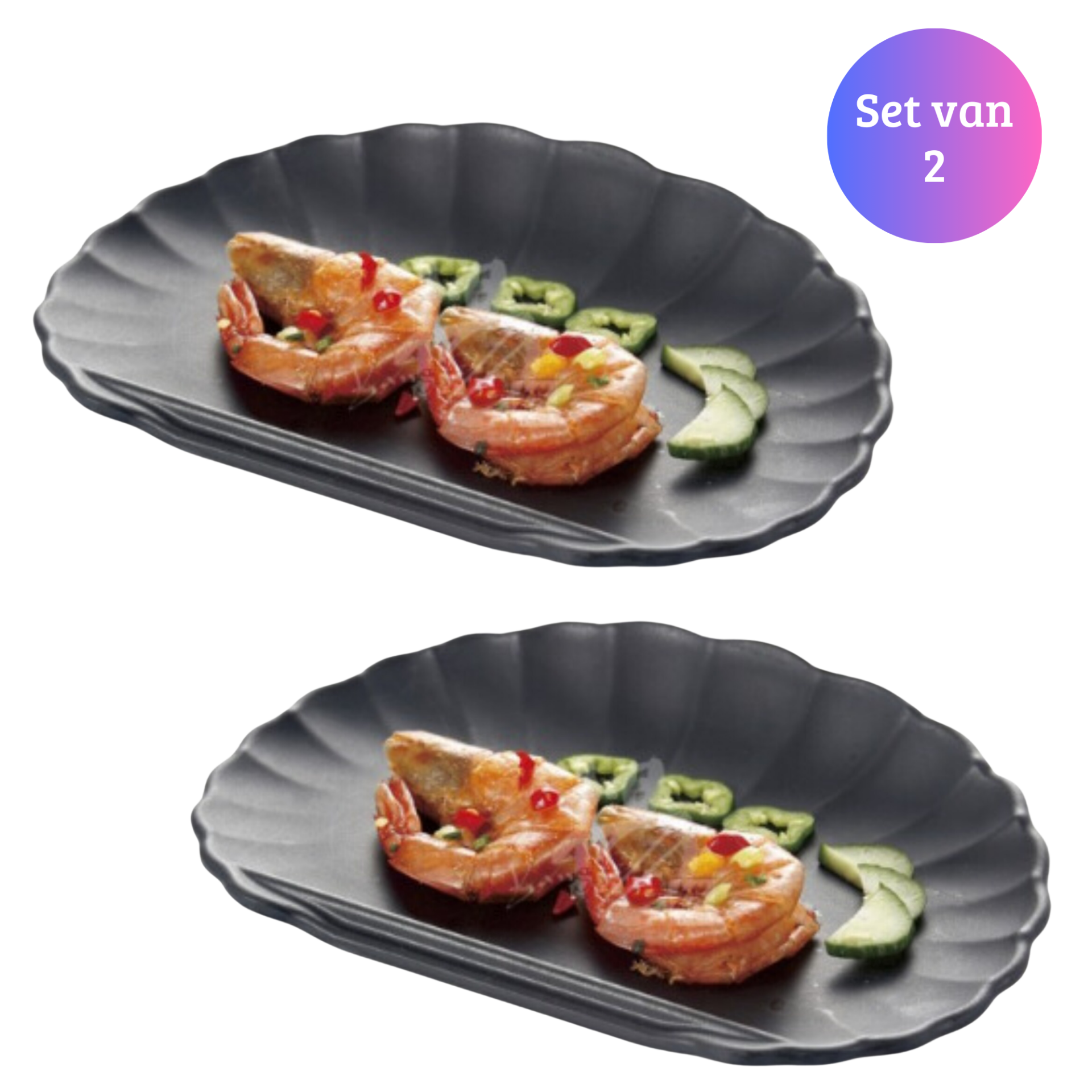 Janse® Sushi servies set van 2 schelpen