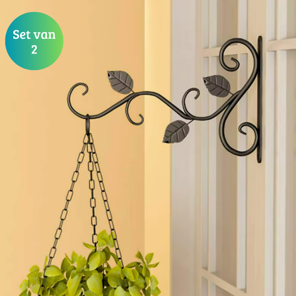 Janse® Plantenhaken met bladeren design set van 2