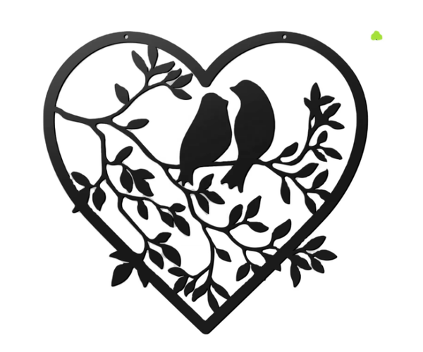 Janse® Wanddecoratie hart met vogels