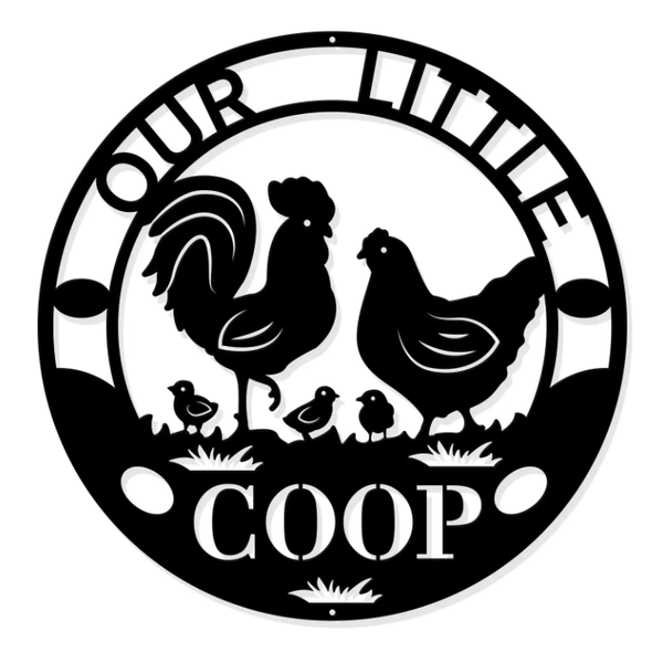 Janse® Wanddecoratie kip, haan en kuikens