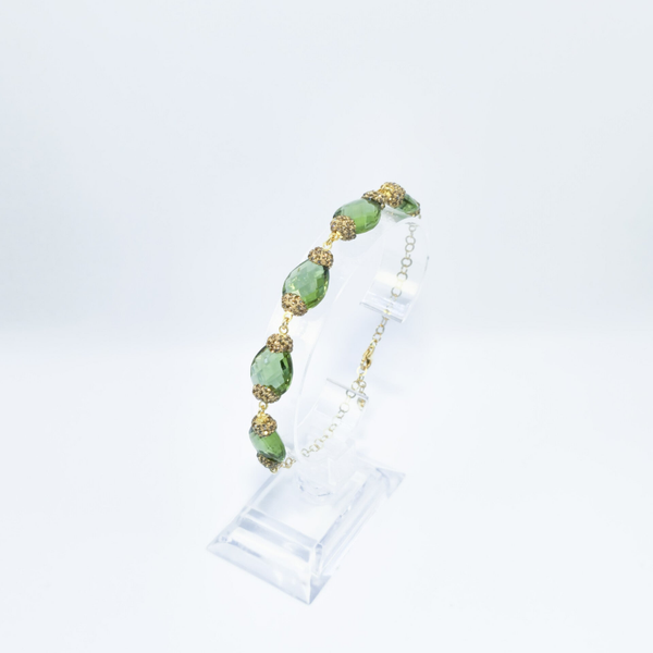 Multi Color Polsband 5 Zettingen S925 Goud Verguld Ovaal Rond