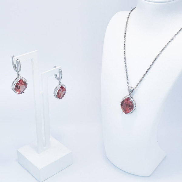 Multi Color 2 Delig Set S925 Zilver Met Swarovski Stenen Marquise Cut