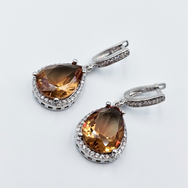 Multi Color Oorbellen Met Swarovski Druppel S925