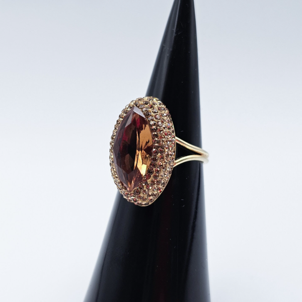 Multi Color Ring Gold Plated Marquise S925 Zilver Multimaat