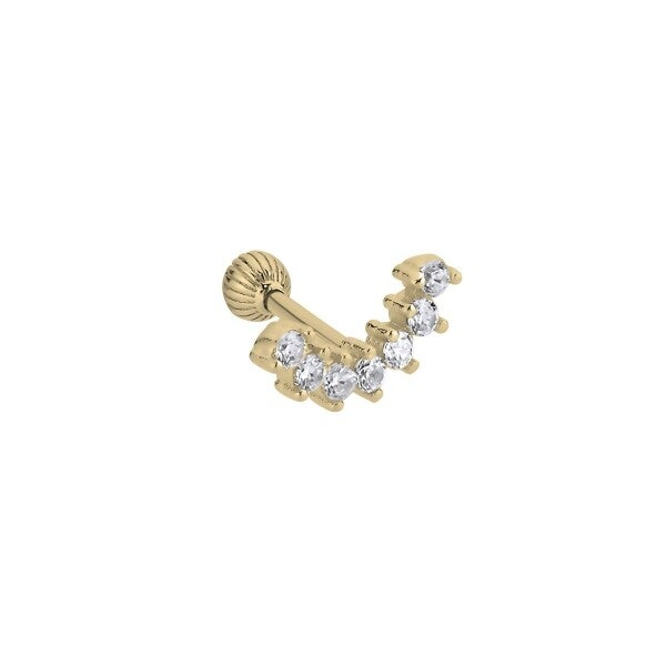 Tragus Piercing Zirkonia S925 Silver Goldplated