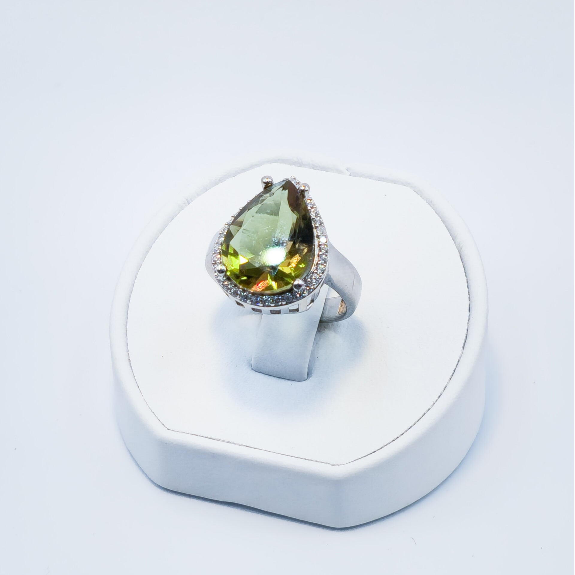 Multi Color Ring Met Swaroski Druppel S925