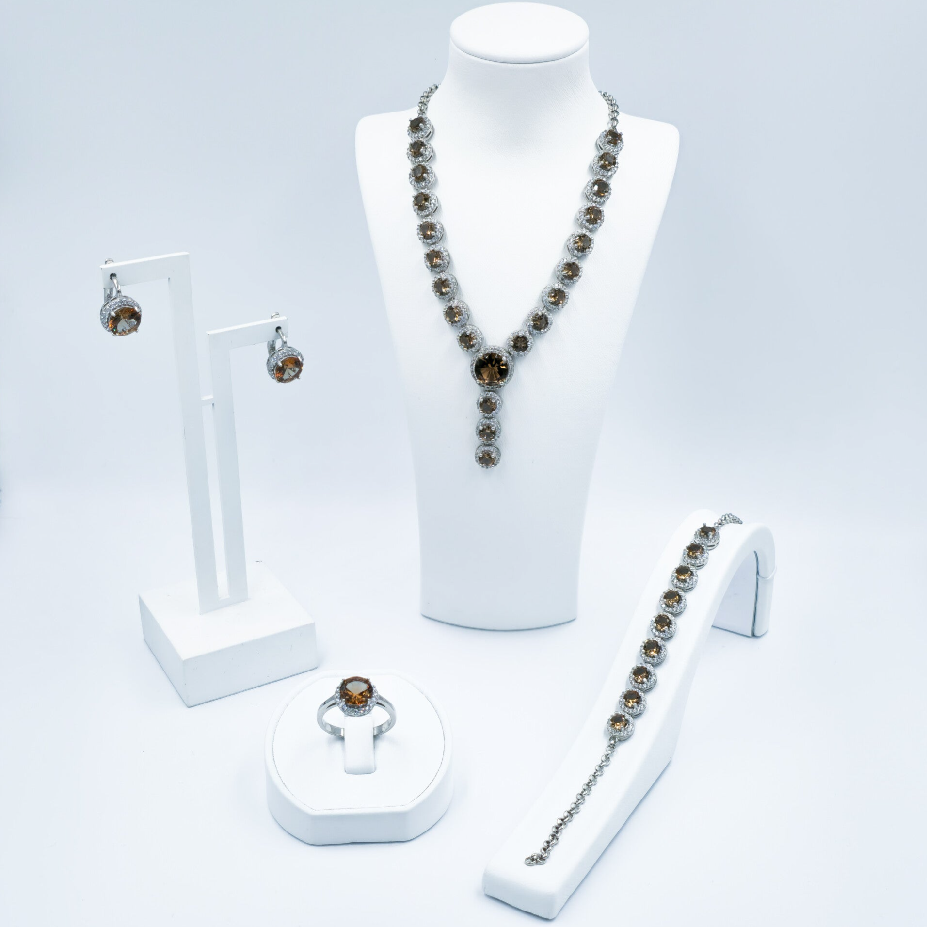 Multi Color 4 Delig Set Diamond Cut S925 Zilver