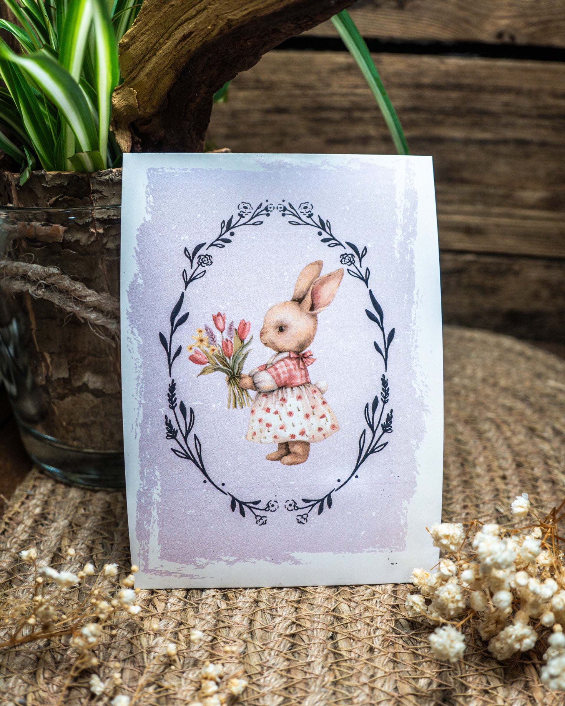 Postkarte Ostern Vintagehase
