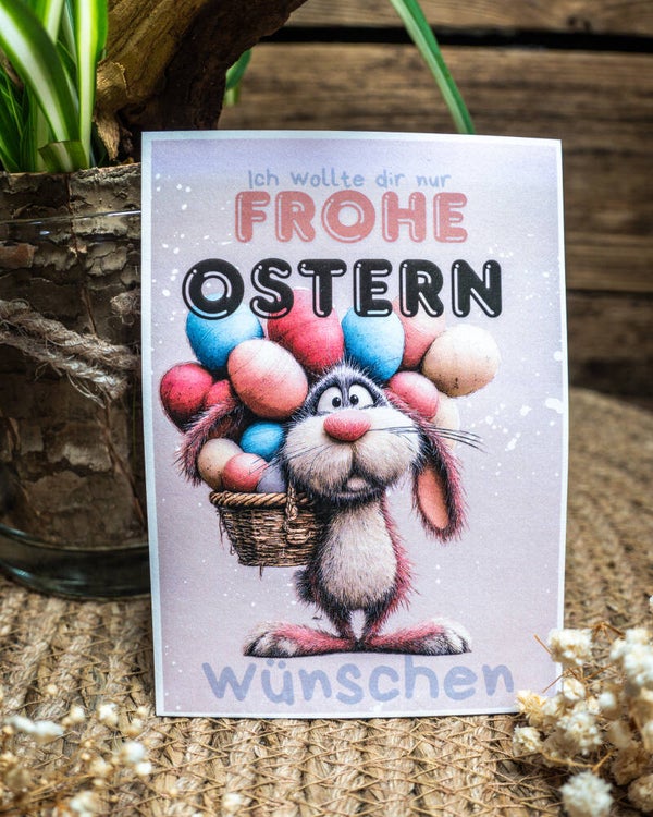 Postkarte Ostern Osterhasi