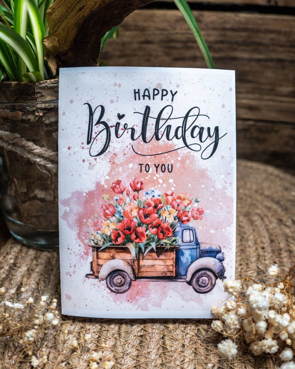 Klappkarte Geburtstag Tulpenpickup