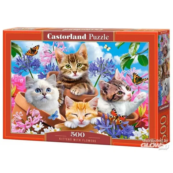Castorland Kittens with flowers - 500