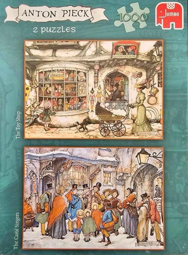 Jumbo Anton Pieck The toy shop & The carol singers - 2 x 1000