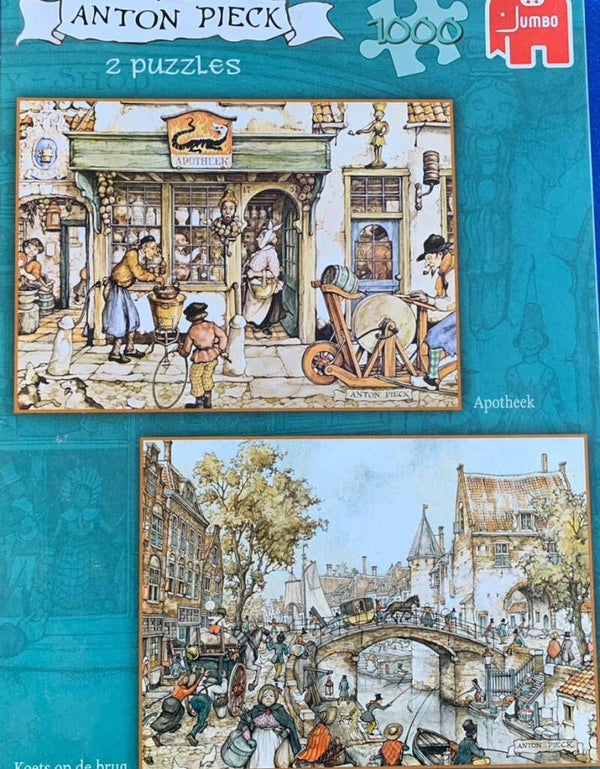 Jumbo Anton Pieck Apotheek & Koets op de brug - 2 x 1000