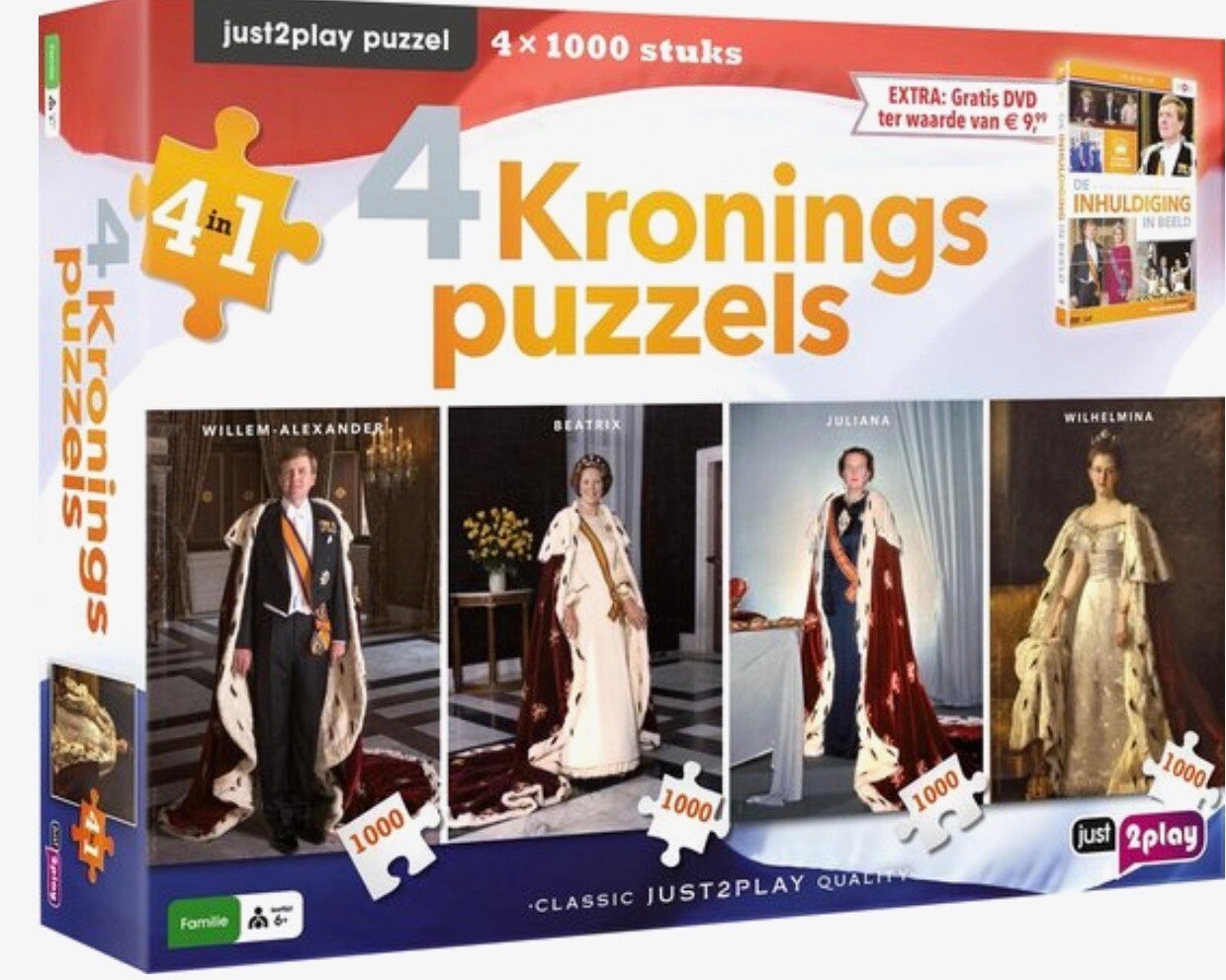 Just2play 4 Kroningspuzzels - 4x1000 (NIEUW)