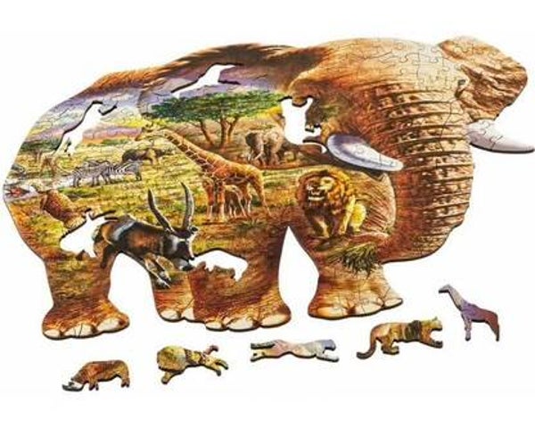 Houten Puzzel Olifant