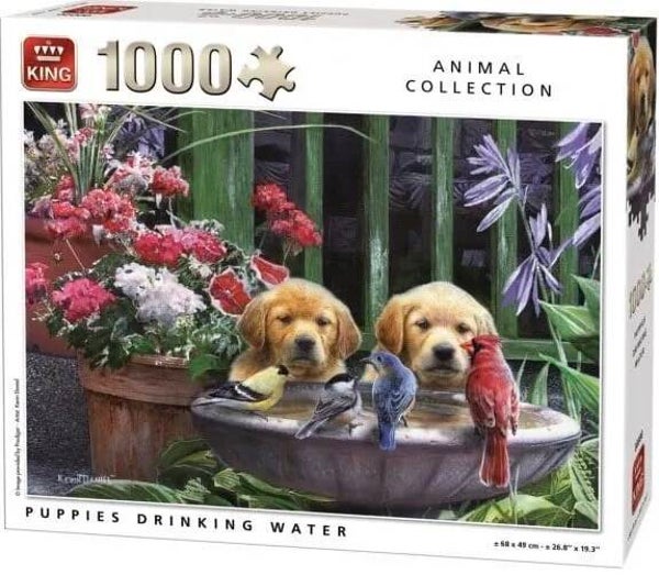King Puppies drinking water - 1000 (NIEUW)