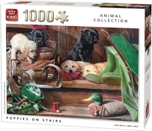 King Puppies on stairs - 1000 (NIEUW)