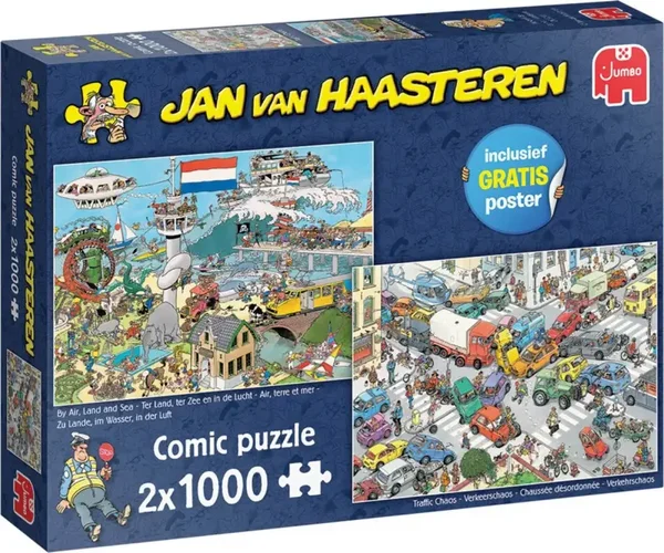 Jan van Haasteren Ter land, ter zee en in de lucht x Verkeerschaos - 2x1000