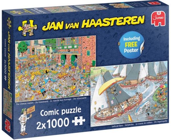 Jan van Haasteren De Kaasmarkt & Skûtsjesilen - 2 x 1000