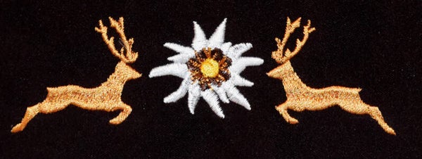 2 Hirschen mit Edelweiß