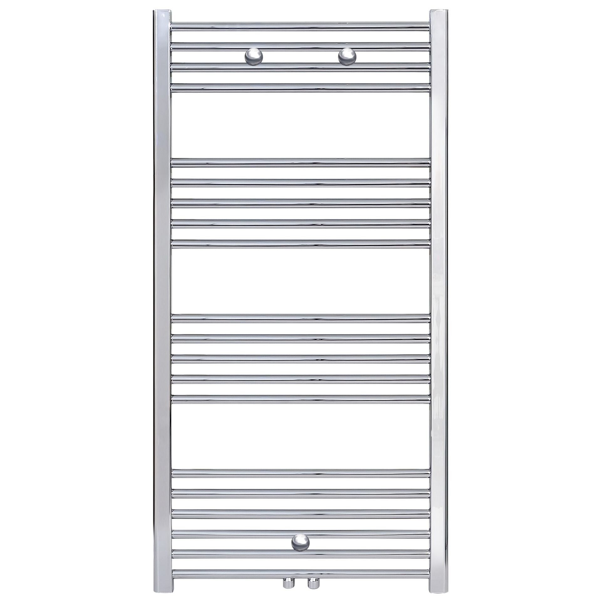 WAN SANITAIR  HANDDOEK RADIATOR MIDDEN AANSLUITING CHROOM 1200X500-376WATT
