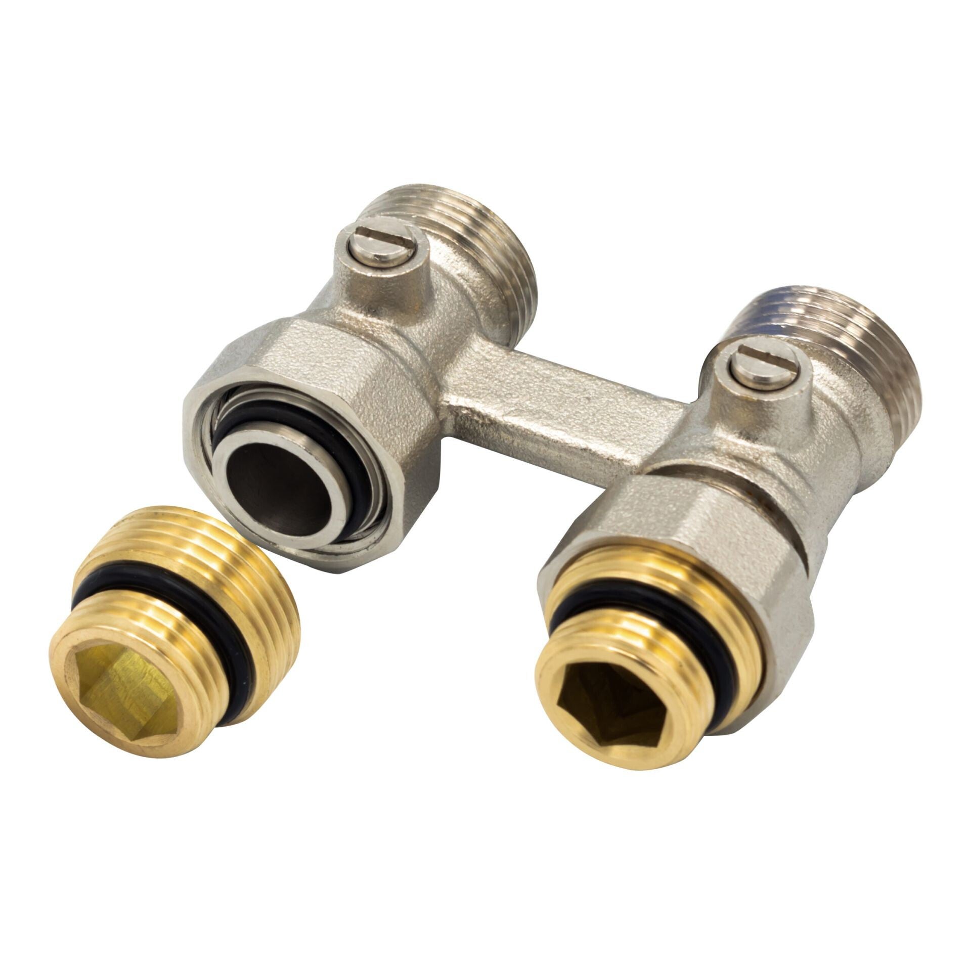 WAN SANITAIR  AANSLUITBLOK MET VLOERAANSLUITING 3/4EK-1/2-MM