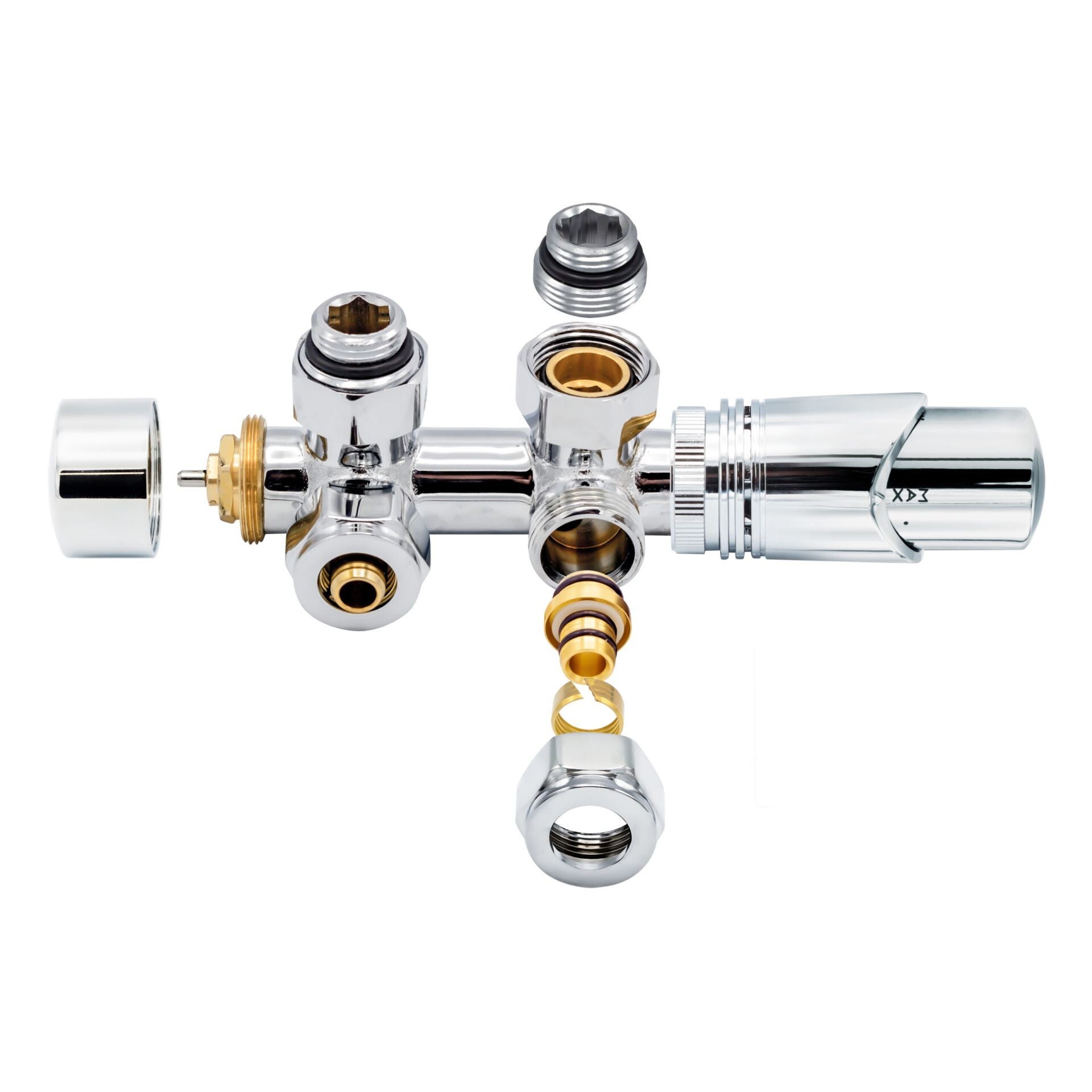 WAN SANITAIR  MIDDENAANSLUITSET MUUR CHROME M30X16/2