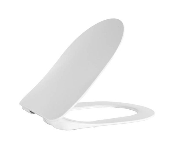 FLAT WC-ZITTING DUROPLAST (SOFT-CLOSE & QUICK RELEASE) MET INOX SCHARNIEREN - WIT