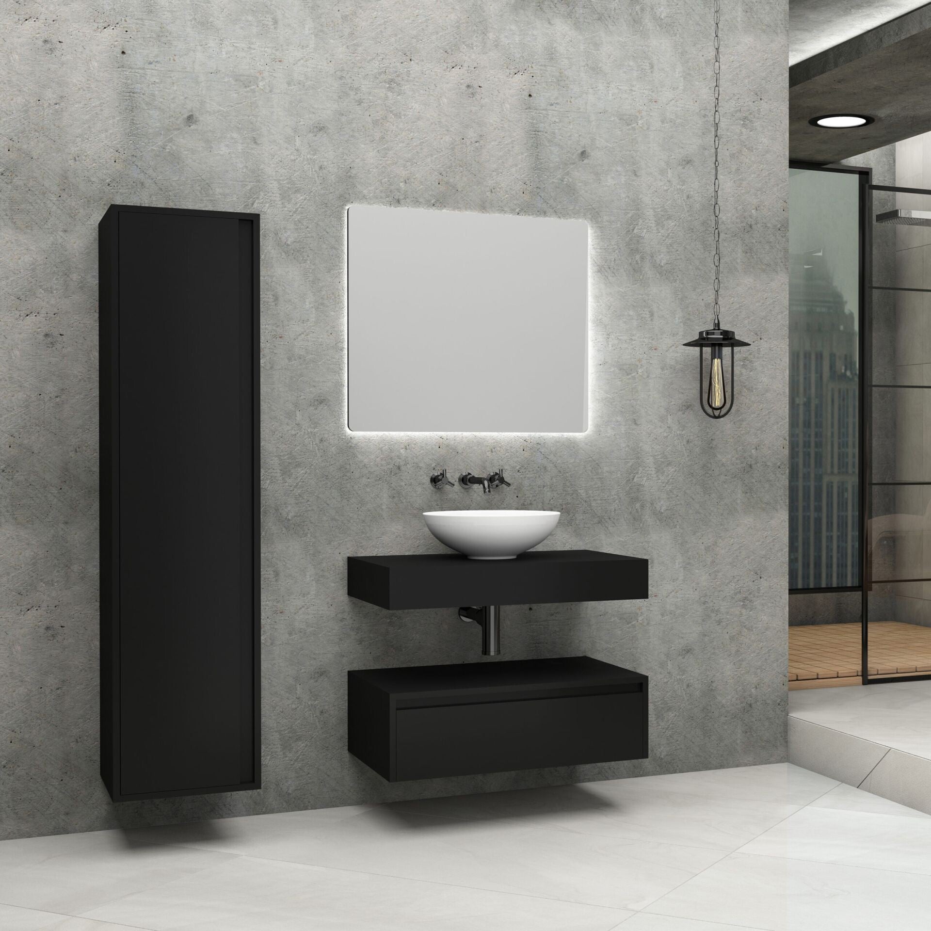 WAN MEUBELEN  LINA ONDERKAST (80CM) - MAT ZWART