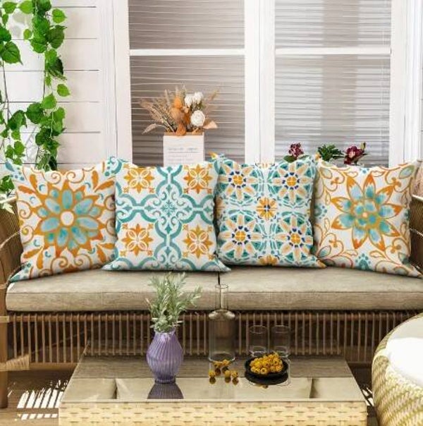 4pcs twill outdoor throw pillow covers bohemian