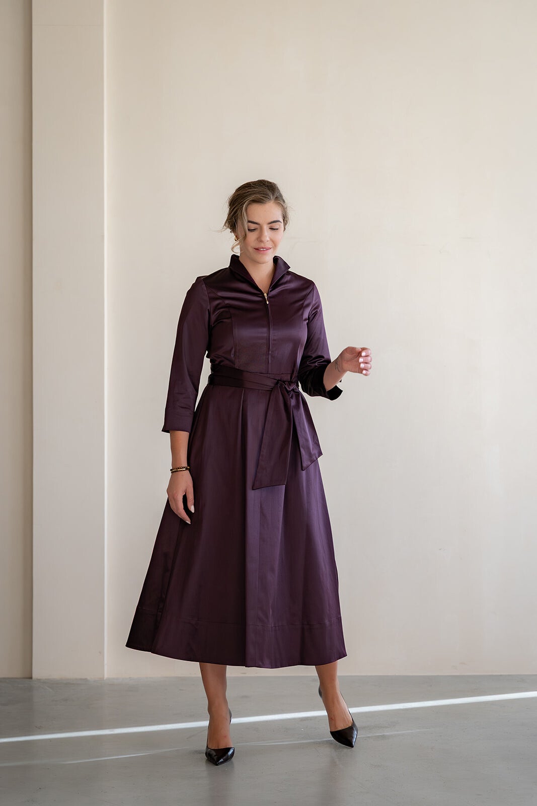 Jurk Iris - aubergine