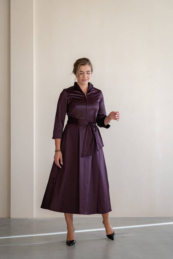 Jurk Iris - aubergine