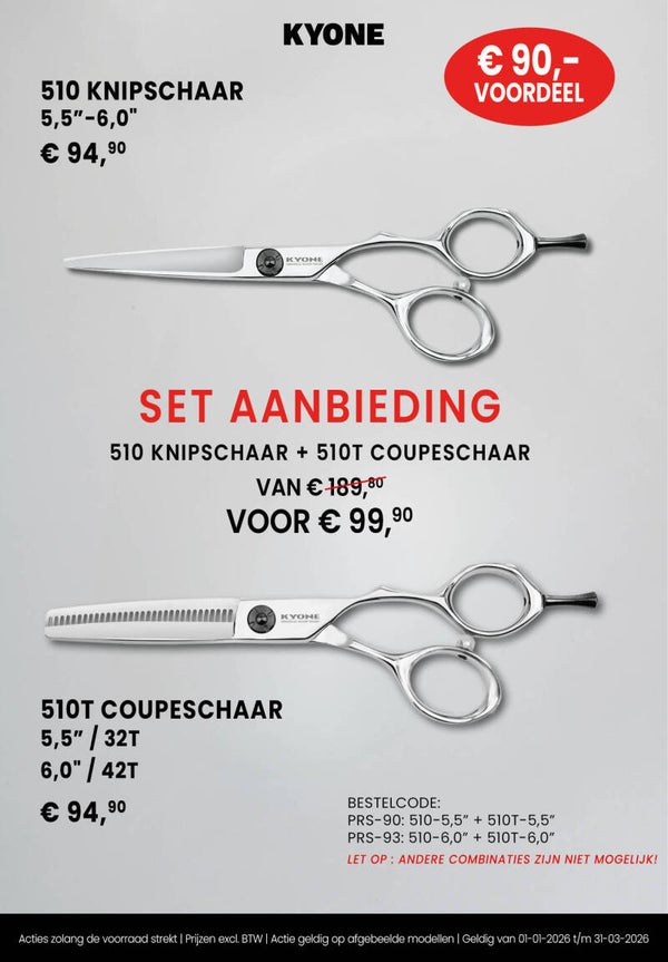 Set aanbieding 510 knipschaar + 510T Coupeschaar