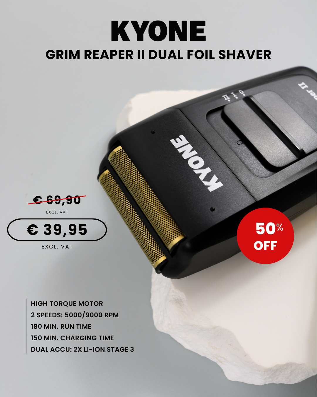 Aanbieding Kyone Grim Reaper II Dual Foil Shaver