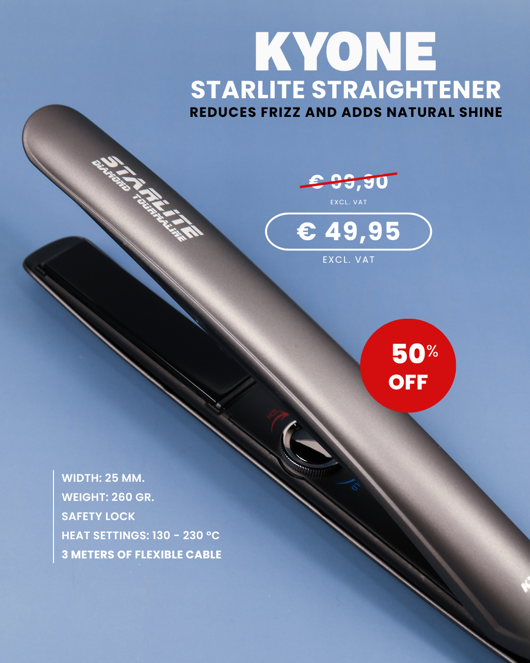 Aanbieding Kyone Starlite Stijltang