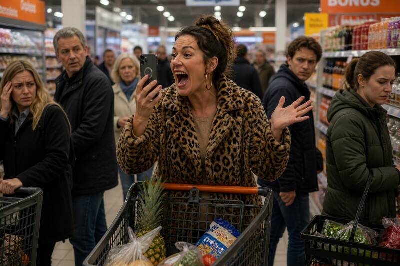 Bellend persoon supermarkt