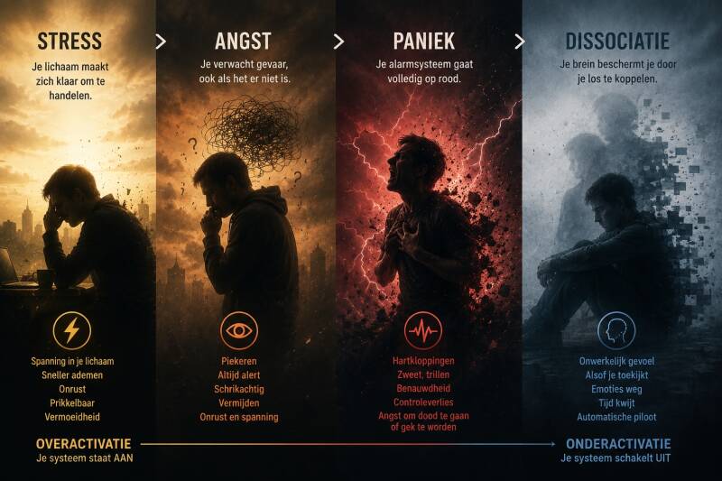Stress, Angst, Paniek, Dissociatie