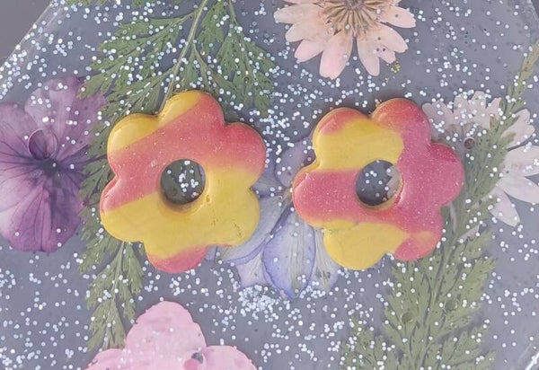 Pampille rose et jaune