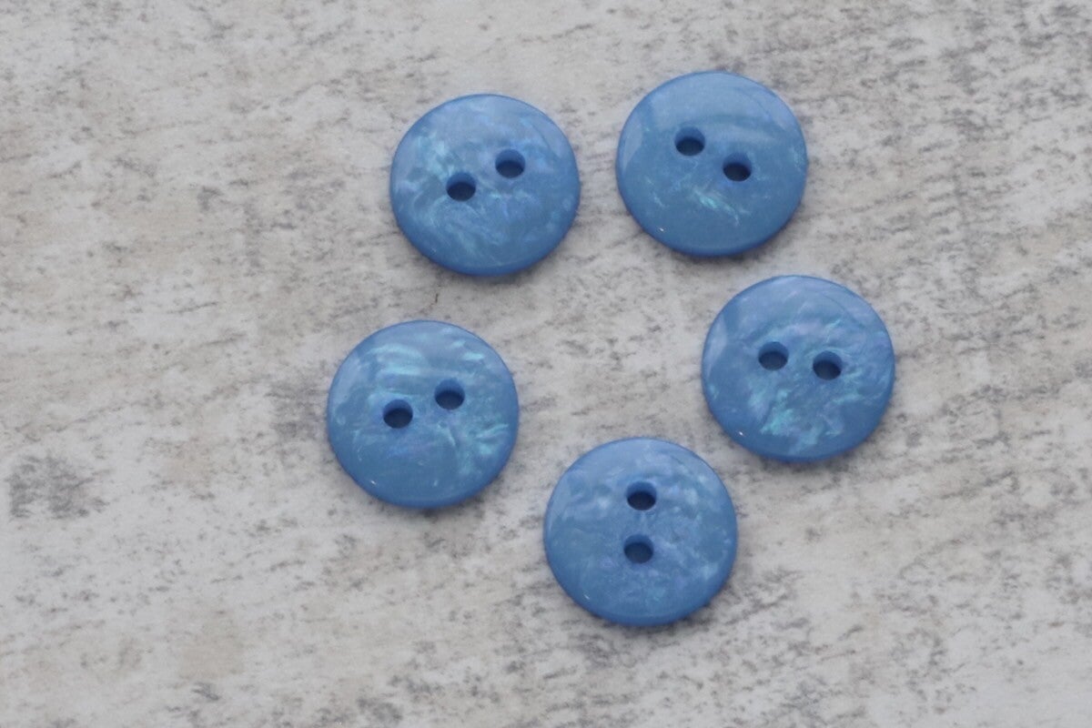 Generic Button - Blue- 15mm - 5 packs
