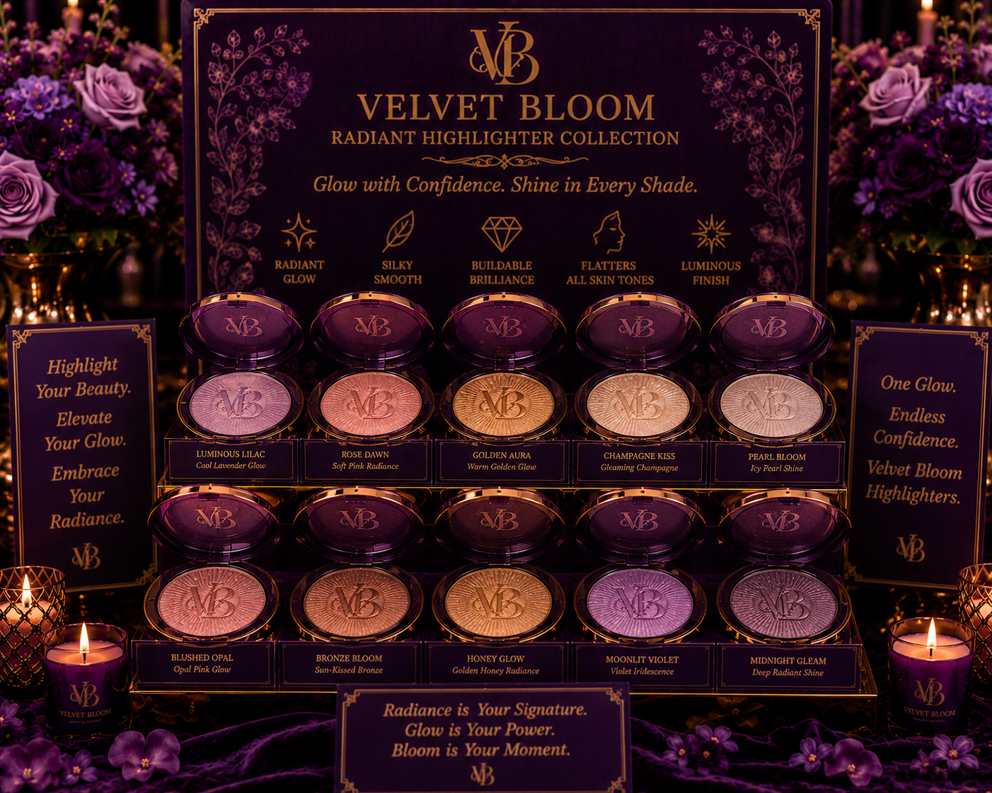 Velvet Bloom face shimmer
